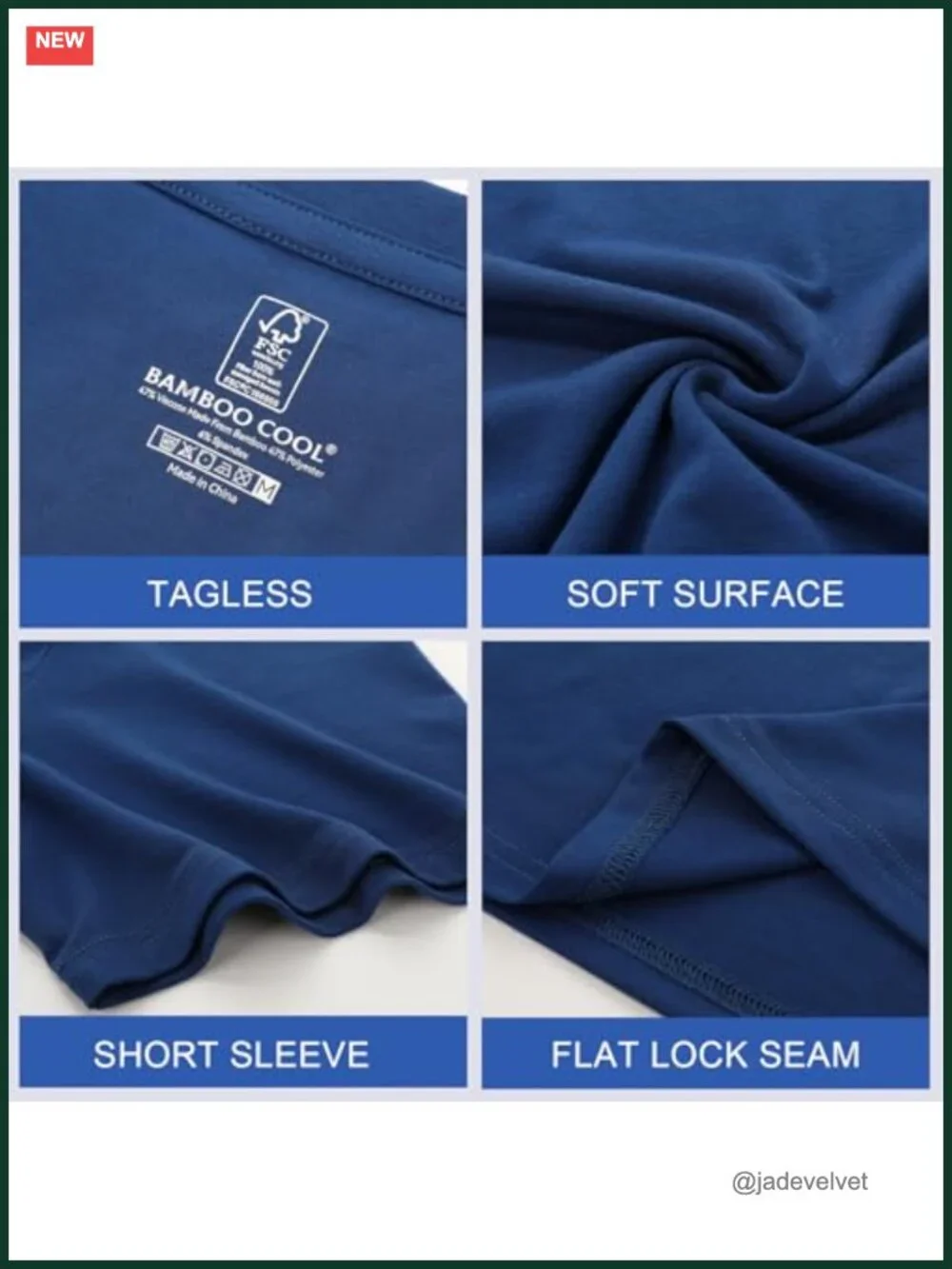 3 Pack Men's Undershirts - Soft Moisture Wicking Bamboo Blend Crew Neck Tees